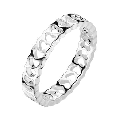 Yuna - Dames Ring - Ring Dames - Ring Zilver Dames - Zilveren Ring - Ring Zilver - Zilveren Ringen - Hartjesmotief