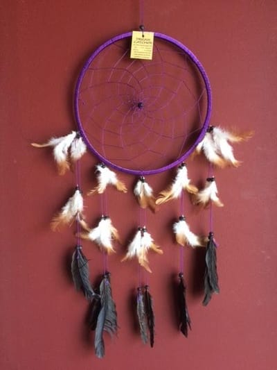 Dromenvanger / Dreamcatcher Ø26cm zonder kleintjes  - paars