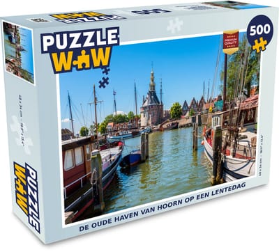 Puzzel De oude haven van Hoorn op een lentedag - Legpuzzel - Puzzel 500 stukjes