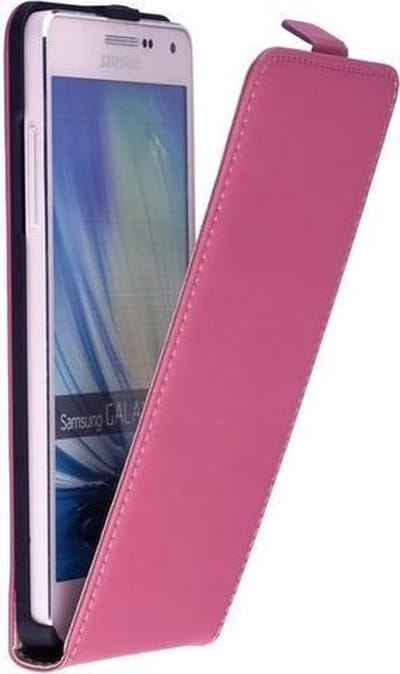 Lederen Roze Samsung Galaxy A3 Flip case case Telefoonhoesje