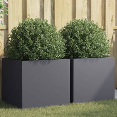 vidaXL - Plantenbakken - 2 - st - 49x47x46 - cm - staal - antracietkleurig