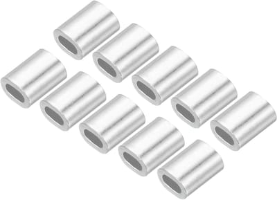 100 Stuks Aluminium Krimpkousen - Ovalen Slang voor 1mm Draad - Ideaal voor Tuinhekken en Bevestigingen