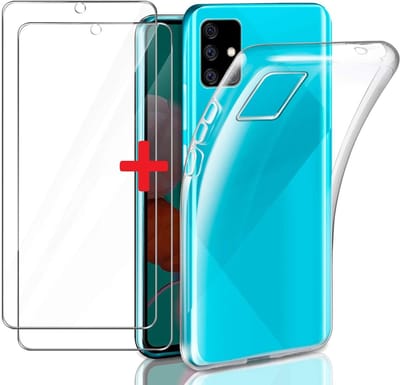 Geschikt voor Huawei P Smart 2020 Hoesje Transparant TPU Siliconen Soft Case + 2X Tempered Glass Screenprotector
