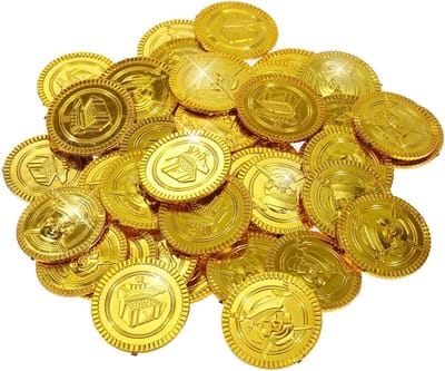 50 Stuks Gouden Munten, Speelgeld voor Kinderen, Verjaardagscadeau, Feestartikelen en Educatief Speelgoed