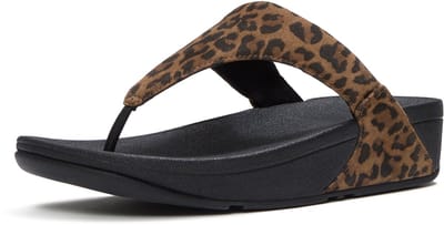 FitFlop Lulu Suede Leopard Toe-Post Sandals - Maat 36