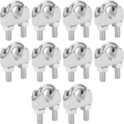 10 stuks 5/16 inch M8 roestvrij staal draadkabelklem U-beugel zadelbevestiger white