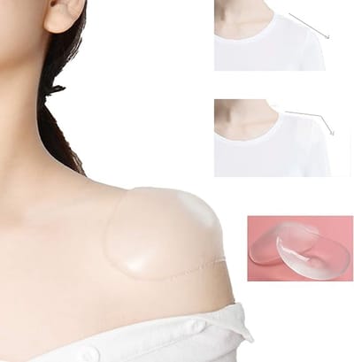 Schoudervullingen Voor Kleding - 1paar - Premium Schoudervullingen Zelfkevende - Herbruikbaar - Siliconen schoudervullingen - Schoudervullingen Voor Dameskleding - Schouder Pads - Ademende - Antislip Hoogteverbeteraar Voor Schouders - transparant - L