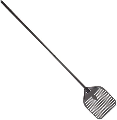 HCB® - Professionele antikleef Pizzaschep - Ø30 cm x 180 cm - Pizza schep van geperforeerd geanodiseerd aluminium - Lichte Pizzaspatel - Draaischep voor pizzaoven en bbq - 1 kg - 2266