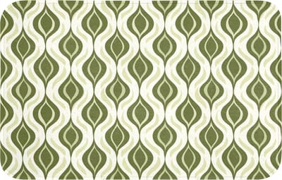 WC mat 80x50 cm - Antislip - Patroon - Retro - Groen - Toiletmat - Vloermat - Douchemat - Toilet tapijt - Toiletmatten