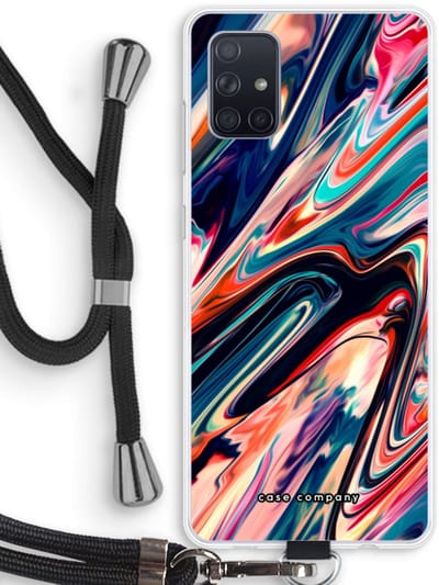 Case Company® - Hoesje met koord geschikt voor Samsung Galaxy A71 hoesje met Koord - Quantum Being - Telefoonhoesje met Zwart Koord - Bescherming aan alle Kanten en Over de Schermrand