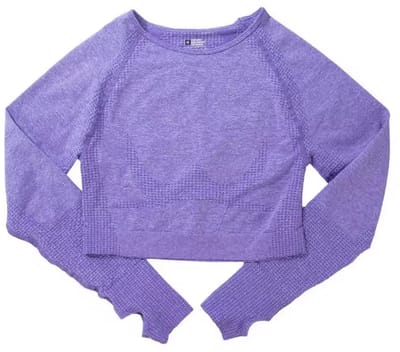 Sporttop - Sport top met lange mouwen - Sportshirt - Crop top - Sport top - Paars - Long Sleeve - Paarse top - Hippe sportoutfit - Sporten - Sportfashion - Sportieve top - Small - S - CHPN