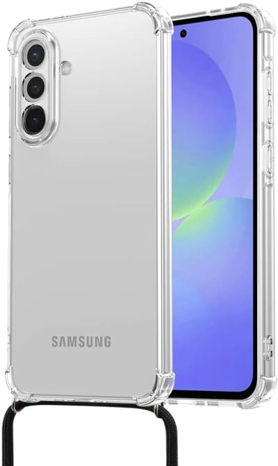 Schokbestendig Transparant Hoesje met Koord Geschikt voor Samsung Galaxy A36 | Shockproof Back Cover met Ketting | Flexibel TPU | Doorzichtig