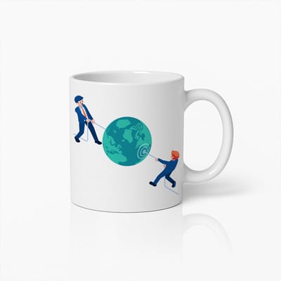 Teamwork Zakelijke Illustratie Mok – Motiverende Kantoor Koffiebeker
