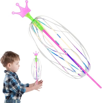 Spinner Twirler - Draaistaaf Windmolen - Buiten Spelen - Met Magische Verlichting - 345 x 8 cm - Regenboog Kleuren