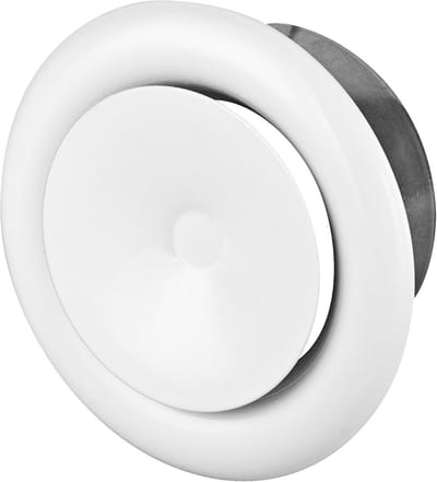 Ronde Plaatventiel Wit Metaal 100mm voor Ventilatie Badkamer en Keuken
