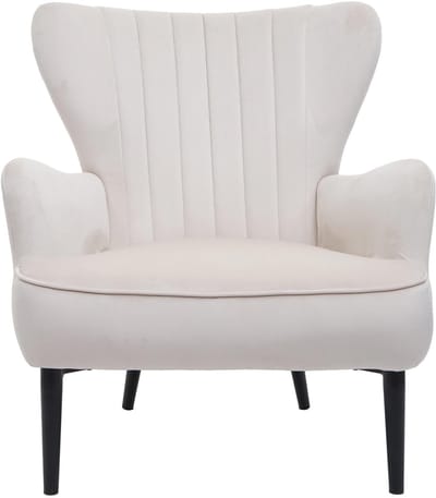 Lounge fauteuil MCW-K37, cocktail fauteuil gestoffeerde fauteuil, fluweel (280g/m²) ~ crème-beige