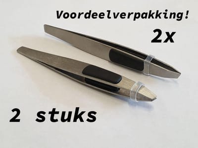 Professionele Pincet| RVS Pincet| Epileer Pincet| Tweezer| eyebrow tweezer | 2 stuks