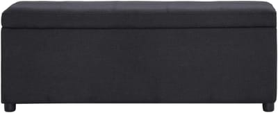 vidaXL Bench with Storage Compartment Polyester Black Storage Bench Benches Halbench Bench