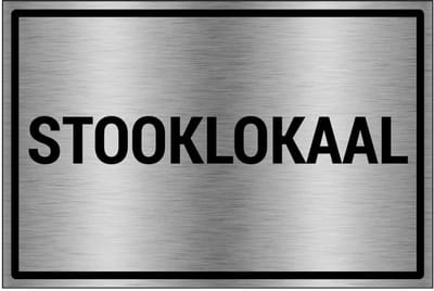 Stooklokaal bord - gecoat brushed aluminium | 18 x 12 cm