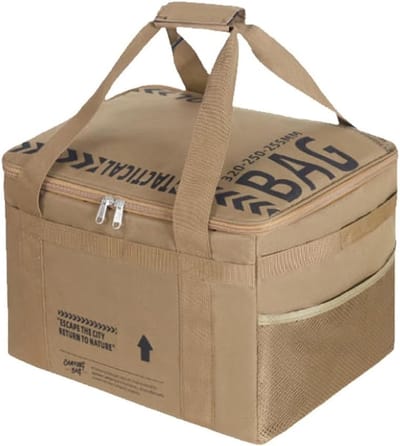 Ruime 20L Opbergtas voor Camping met Handvatten, Ideaal voor Kookgerei, Grillen en Buitenactiviteiten, Inclusief Vakjes voor Organisatie