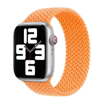 Gevlochten solobandje voor de Apple Watch | 38/40/41/42 mm - Maat 6 - Bright Orange