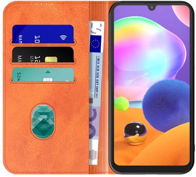 Geschikt voor Samsung Galaxy A31 Telefoonhoesje Bruin Kunstleer Met Magnetische Sluiting - Portemonnee BookCase Met Pasjeshouder - ProtX
