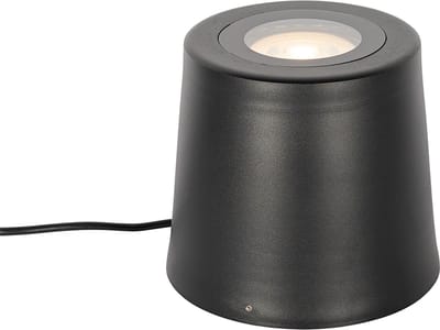 Qazqa moderne uplighter, staande lamp voor in de tuin - Lennard - zwart, max. 50W, geschikt voor led, 15cm, IP65, rond