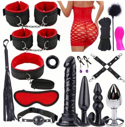 Oneay BDSM 17-delige seksspeelgoedset voor volwassenen, flirtset voor stellen, bondage set voor volwassenen, Valentijnsdagcadeau, kerstcadeau, seksspeelgoed