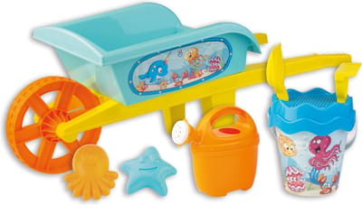 Androni Giocattoli kruiwagen strandset onderwaterwereld 8-delig speelgoed.
