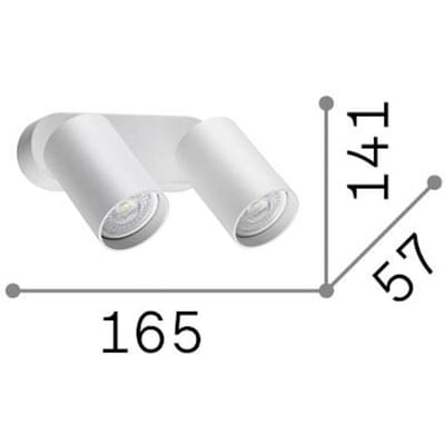 IDEAL LUX wandspot Dynamite Round, wit, 16,5 cm, 2-lamps