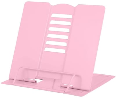 Allecto - Boekenstandaard - Kookboekhouder - Verstelbare kanteling - Roze - Kinderboekensteun - Ideaal voor keuken en kantoor