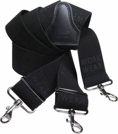 Pierre Mouton Work Wear Bretel - Bretels - Volwassenen - Heren - Zwart - 120cm - 3 Haken 50mm breed - M - L