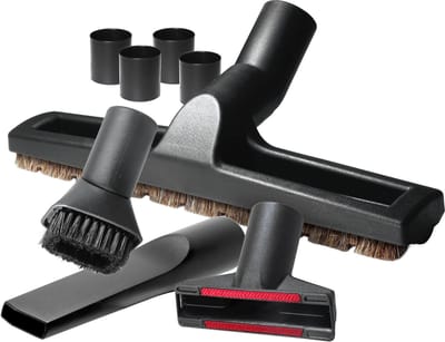 Dparts parketborstel met zachte haren én accessoires - 35mm + 32mm - Geschikt voor Miele Bosch Siemens Inventum Philips - Universeel Stofzuigervoet - Stofzuigermondstuk met paardenhaar