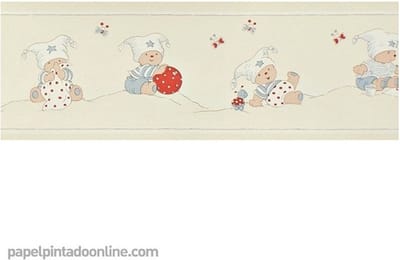 Behangrand - Bedtijd Baby - Behangpapier - Behang Babykamer - Four Friends - Kinderkamer - 0.13 x 5M.