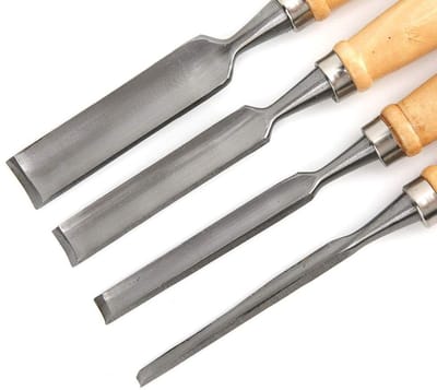 Dailygoods- Beitelset Houtbewerking 4PCS - Hoogwaardige Houten Handgreep - Scherpe Stalen Bladen - Duurzaam en Schokbestendig - Ergonomisch Ontwerp - Houtsnijbeitel