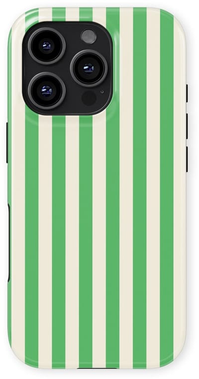 DripCase Gestreept Hoesje geschikt voor iPhone 16 Pro | Backcover met Mag | Stripes Motief | Trendy Case geschikt voor iPhone 16 Pro met Strepen Pistachio Cream