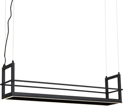 QAZQA cage - Industriele Dimbare LED Hanglamp eettafel met Dimmer voor boven de eettafel | in eetkamer - 1 lichts - L 102 cm - Zwart - Industrieel - Woonkamer