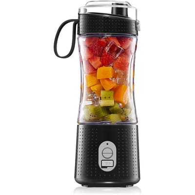 Draagbare blender voor shakes en smoothies Persoonlijke maat Single Serve Reisfruitpers Mixerbeker zwart