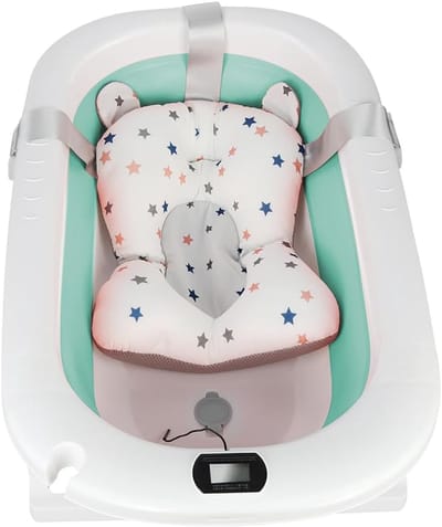 Opvouwbaar babybad - Babybadje met voet - Veilig badderen thuis - Met temperatuurindicator - 80 x 50 x 23 cm