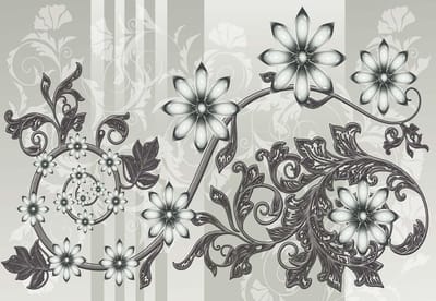 Fotobehang Flower Floral Pattern | XL - 208cm x 146cm | 130g/m2 Vlies