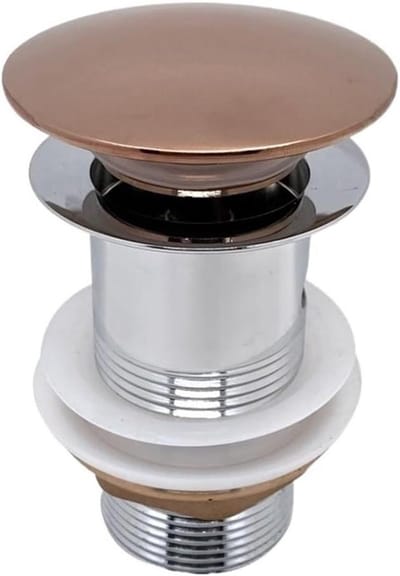 Afvoerplug Wastafel - Stop Badkamer - Lekvrij Werken - Met of Zonder Overloop - 1 Stuk - Rose-chroom