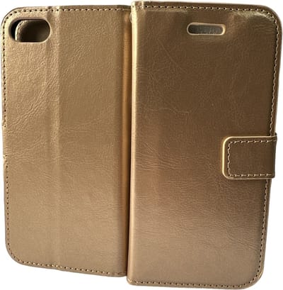 Bookcase Geschikt voor: iPhone 7 / 8 / SE 2020 / SE 2022 - Goud - portemonnee hoesje - Book Cover