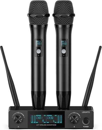 Draadloos Microfoonsysteem - Professioneel UHF Duo voor Karaoke, Kerk, DJ, Zingen, Bruiloft, Conferentie