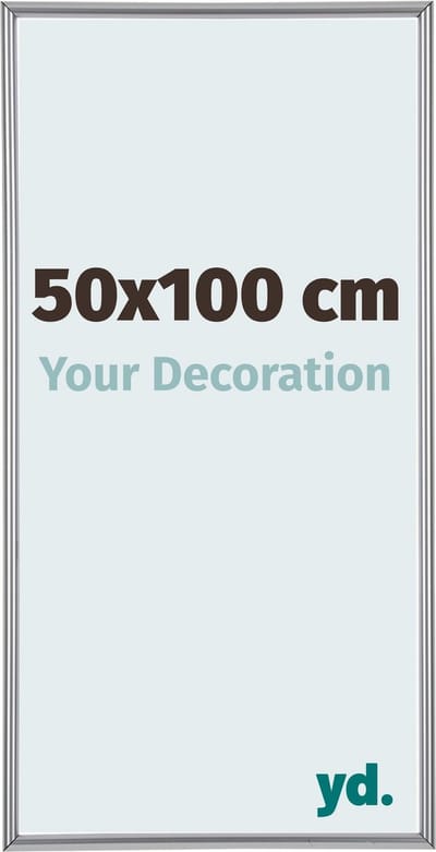 Your Decoration - Fotolijst 50x100 cm - Kunststof - Zilver Hoogglans - Annecy