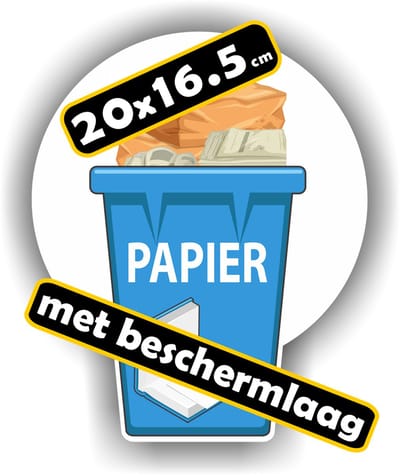 Jerma - Papier - Recycling - Sticker - 16.5x 20 cm - Vinyl - Zelfklevend - Weerbestendig - Krasvrij