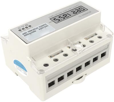Energiemeter - Stroommeter Digitaal - Stroomverbruik Meten - Stroomuitval Geheugen - 3 Fase 4 Draads - Grijs