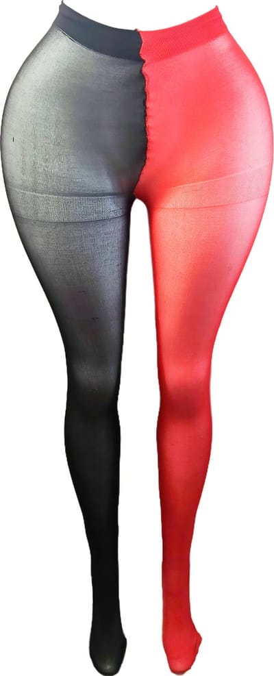 BamBella ® - Panty - onesize - maillot pantys Dames - Onesize - zwart rood gothic feest halloween