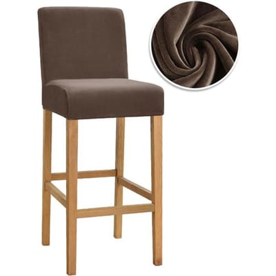 Housses de chaise de Bar en tissu velours, extensibles, douces, lavables, à dossier court, pour cuisine, maison, hôtel, Banquet 1 Piece