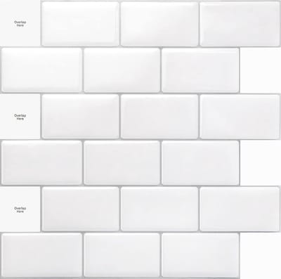 10 stuks 30,5 x 30,5 cm tegelspiegels zelfklevende keuken zelfklevende tegels keuken badkamer helderwit