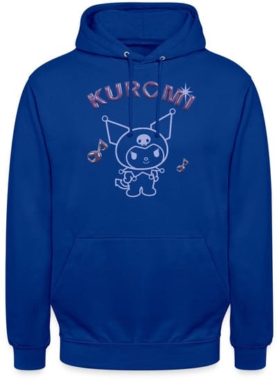 Kuromi Omtrekontwerp Met Paarse Chrome Letters Hoodie Unisex